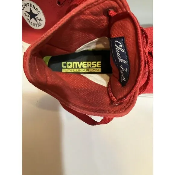 Red Converse Chuck Taylor II  All Star HiTop Unisex Big Kid/Ladies Shoes SZ 7-E8 - Picture 7 of 8